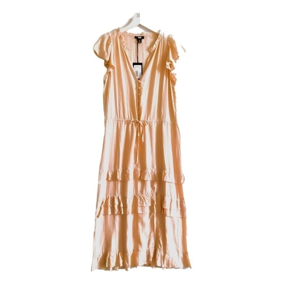 NWT PAIGE Dress Illyria Blush Color Midi Dress with ruffles Size M - Picture 3 of 14
